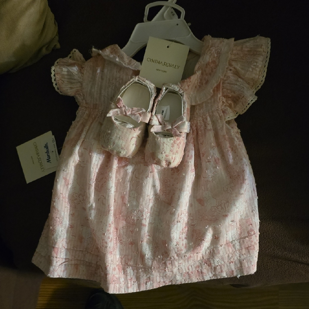 Cynthia Rowley Pink Baby Dress with Shoes